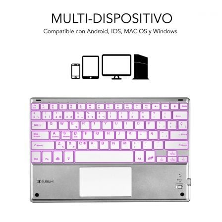Teclado compacto inalámbrico subblim smbt50/ plata - Imagen 7