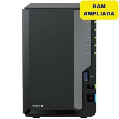 Nas synology diskstation ds225+/ 2 bahías 3.5- 2.5/ 6gb ddr4/ formato torre