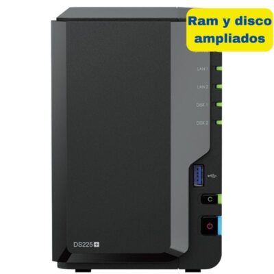Nas synology diskstation ds225+/ 2 bahías 3.5- 2.5/ 6gb ddr4