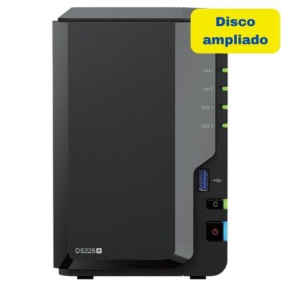 Nas synology diskstation ds225+/ 2 bahías 3.5- 2.5/ 2gb ddr4/ 8tb/ formato torre