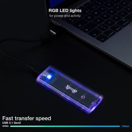 Caja externa para disco ssd m.2 nvme tooq tqe-2200/ usb 3.1 gen2/ sin tornillos - Imagen 10