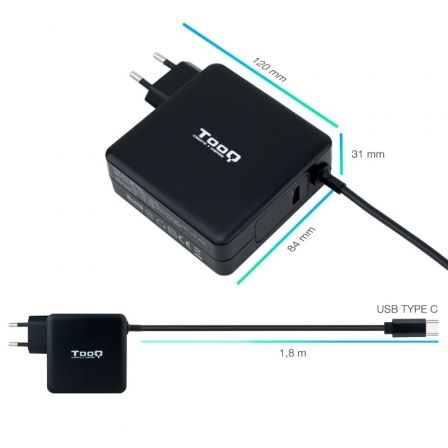 Cargador de portátil tooq tqlc-usbc90pd usb tipo-c/ 1xusb/ 90w/ automático/ voltaje 5-20v - Imagen 8