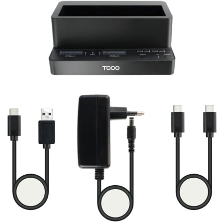 Docking station para ssd m2 sata/nvme tooq tqds-502b - Imagen 7