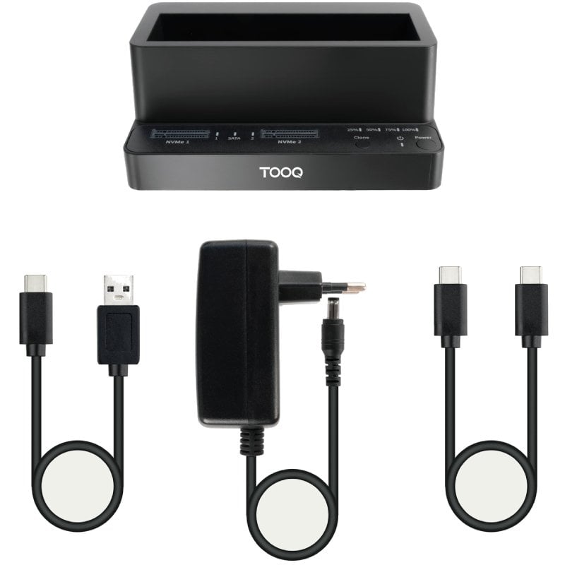 Docking station para ssd m2 sata/nvme tooq tqds-502b - Imagen 2