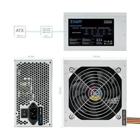 Fuente de alimentación tooq tqapolo-500sp/ 500w/ ventilador - Imagen 9