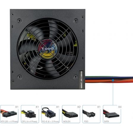 Fuente de alimentación tooq tqapolo-600sp/ 600w/ ventilador 14cm - Imagen 8