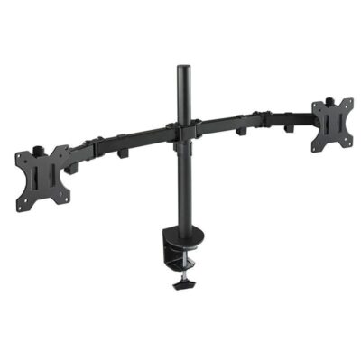 Soporte de mesa para 2 monitores tooq db1232tn-b/ giratorio/ inclinable/ hasta 8kg