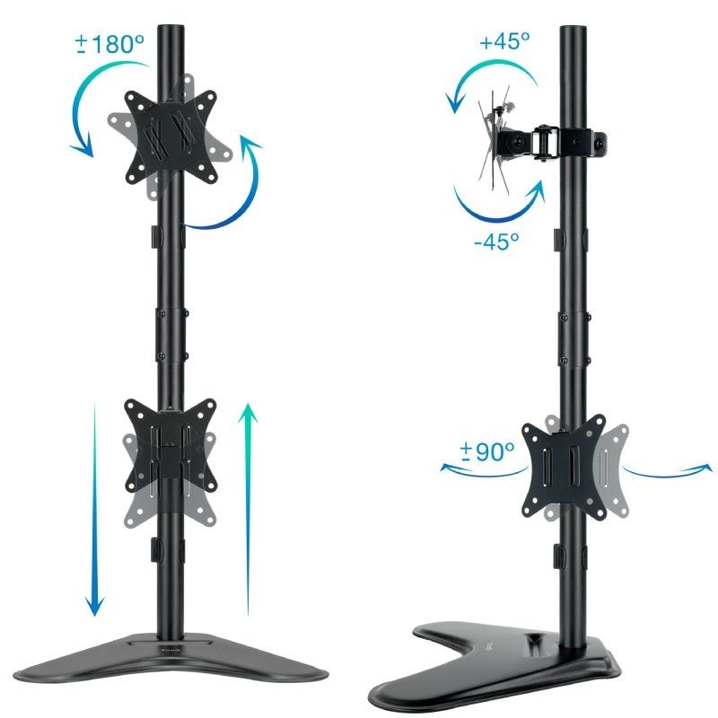 Soporte de sobremesa para 2 monitores tooq db1703tnv-b/ giratorio/ inclinable/ hasta 9kg - Imagen 2