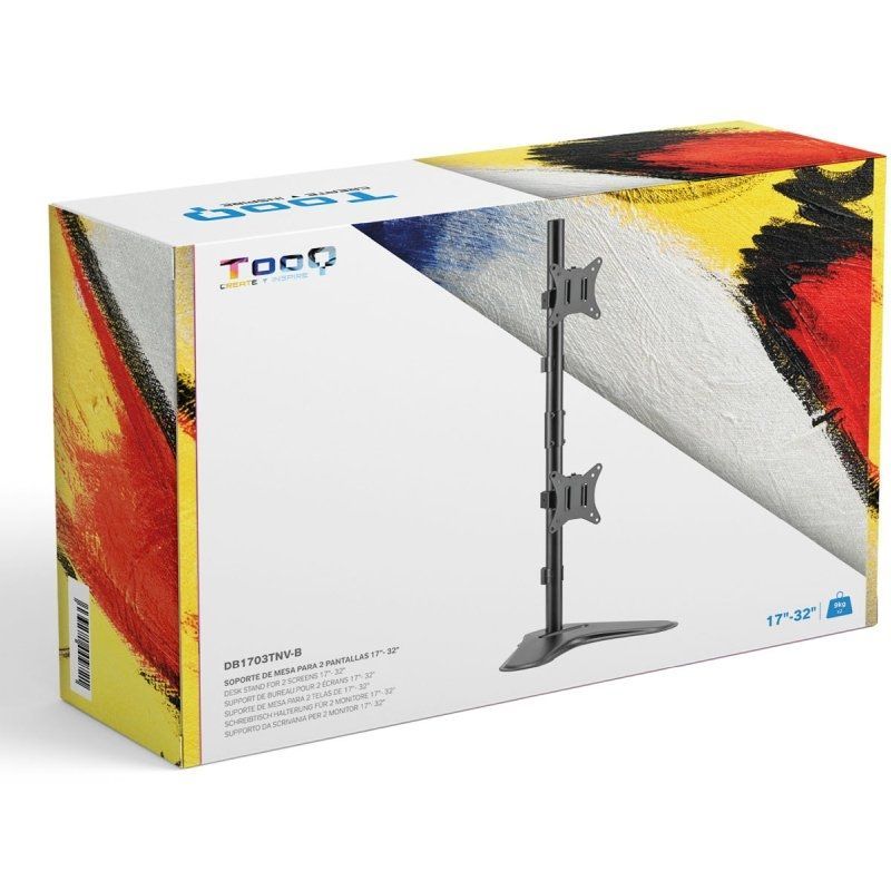 Soporte de sobremesa para 2 monitores tooq db1703tnv-b/ giratorio/ inclinable/ hasta 9kg - Imagen 5