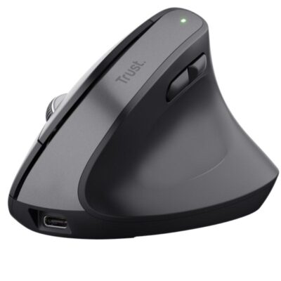 Ratón vertical inalámbrico trust bayo+/ batería recargable/ hasta 2400 dpi