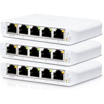 Switch gestionable ubiquiti usw-flex mini 5 puertos/ rj45 10/100/1000 poe/ pack 3 uds