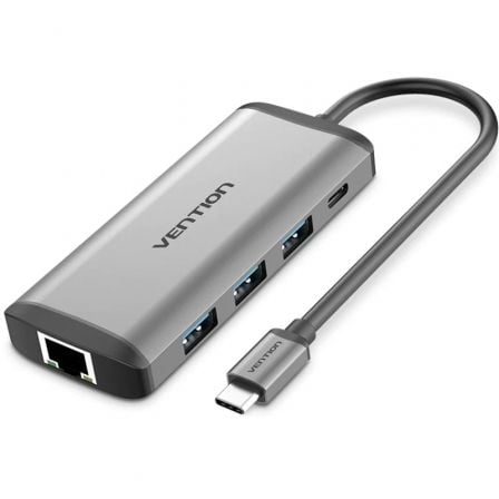 Docking usb tipo-c vention cndhb/ 1xhdmi 4k/ 3xusb/ 1xusb tipo-c pd/ 1xrj45/ 1xlector tarjetas/ gris - Imagen 6