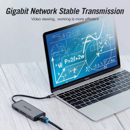 Docking usb tipo-c vention cndhb/ 1xhdmi 4k/ 3xusb/ 1xusb tipo-c pd/ 1xrj45/ 1xlector tarjetas/ gris - Imagen 10
