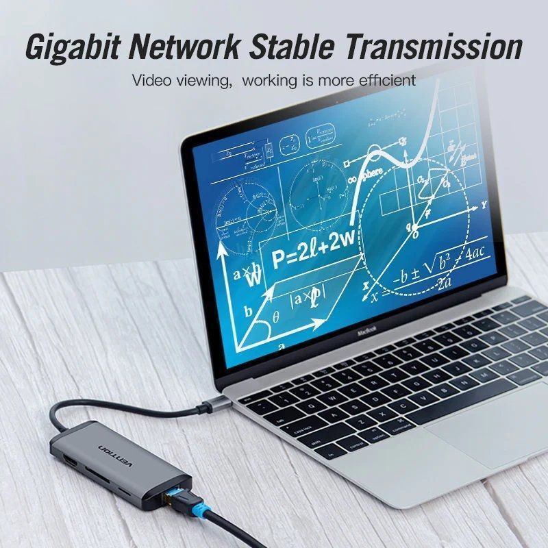 Docking usb tipo-c vention cndhb/ 1xhdmi 4k/ 3xusb/ 1xusb tipo-c pd/ 1xrj45/ 1xlector tarjetas/ gris - Imagen 5