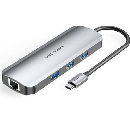 Docking usb tipo-c vention tokhb/ 1xhdmi 4k/ 3xusb/ 1xusb tipo-c pd/ 1xrj45/ 1xlector tarjetas sd y microsd/ gris - Imagen 4