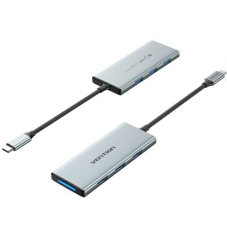 Docking usb tipo-c vention tophb/ 1xhdmi/ 3xusb/ 1xlector tarjetas sd y microsd/ gris - Imagen 4