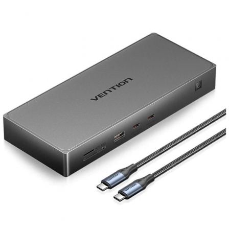 Docking usb tipo-c vention tpwh0/ 2xhdmi 4k/ 1xdisplayport/ 3xusb/ 2xusb tipo-c/ 1xusb tipo-c pd/ 1xrj45/ 1xlector tarjetas/ - Imagen 4
