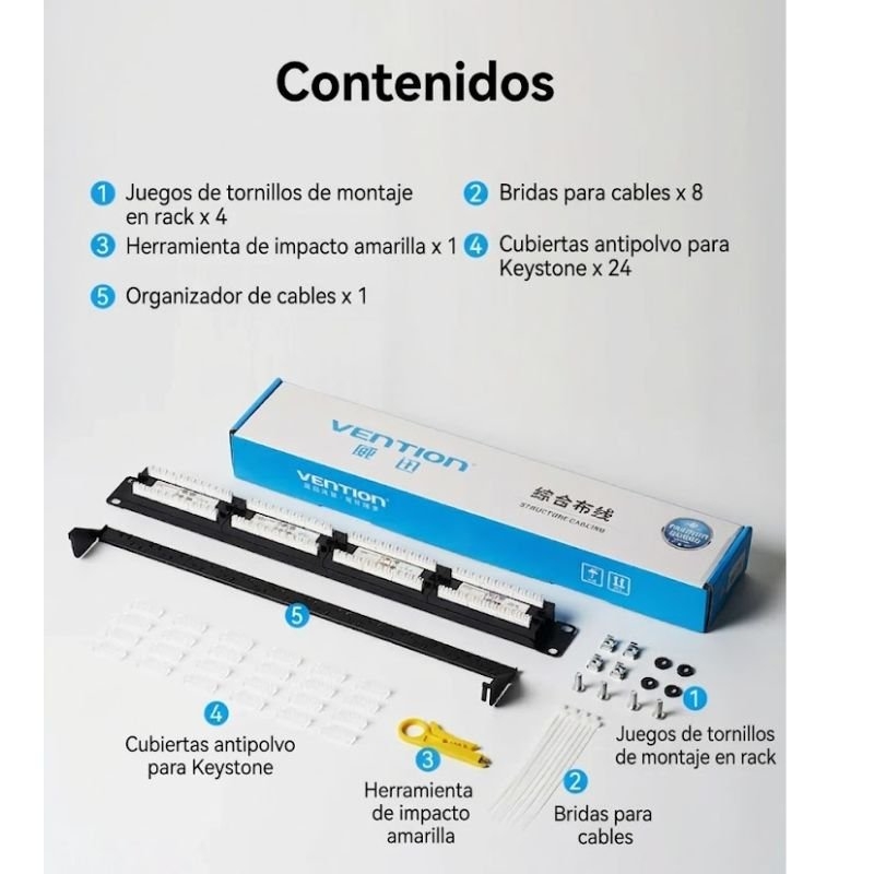 Patch panel vention kgcb0/ 24 puertos/ cat.6 - Imagen 3