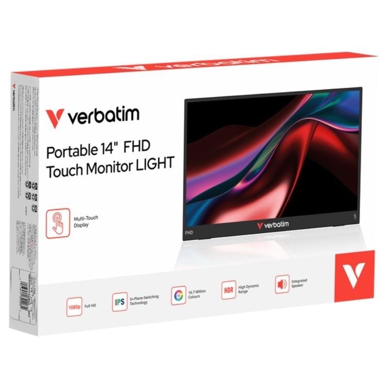 Monitor portátil táctil verbatim touch light 14/ full hd/ multimedia/ negro - Imagen 5