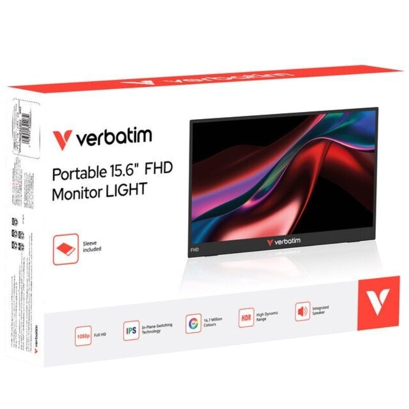 Monitor portátil verbatim non-touch light 15.6/ full hd/ multimedia/ negro - Imagen 5