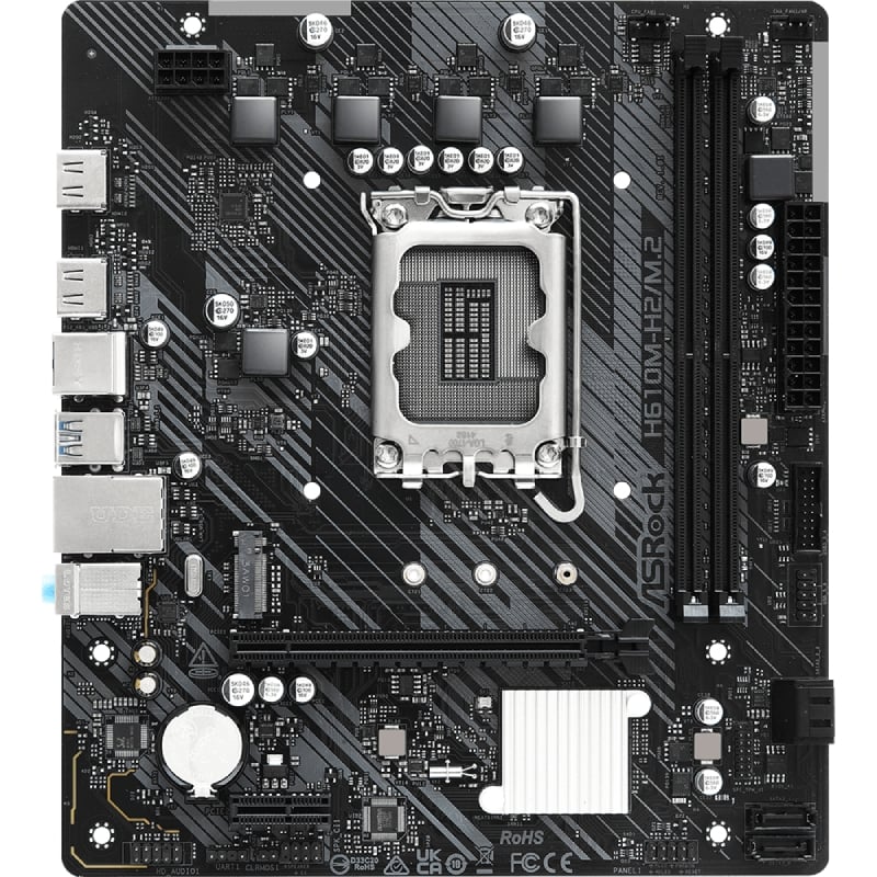 Placa base asrock h610m-h2/m.2 socket 1700/ ddr4/ pcie 4.0/ micro atx - Imagen 2