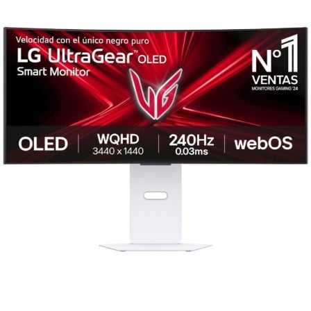 Smart monitor gaming ultrapanorámico curvo lg ultragear 34gx90sa-w 34/ wqhd/ multimedia/ 0.03ms/ 240hz/ oled/ regulable en - Imagen 4
