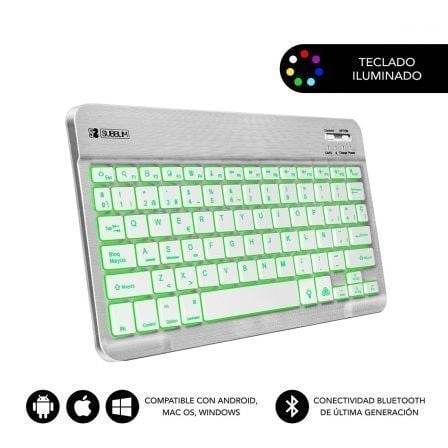 Teclado compacto inalámbrico subblim smart backlit/ plata - Imagen 6