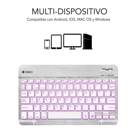 Teclado compacto inalámbrico subblim smart backlit/ plata - Imagen 7