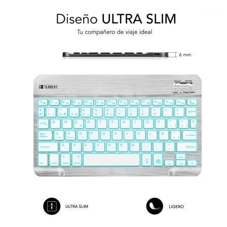 Teclado compacto inalámbrico subblim smart backlit/ plata - Imagen 8